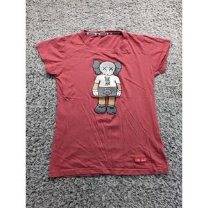 Uniqlo X Kaws Shirt Women Extra Large Pink Top Graphic Tee Short Sleeve Adult